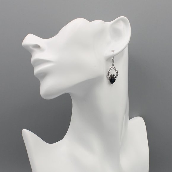 Jewelry Claddagh earrings Irish symbol of love loyalty friendship silver new - Picture 7 of 9